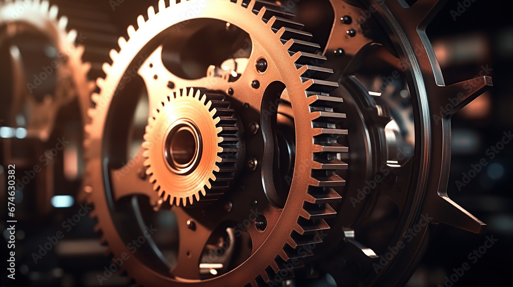 Large cog wheels in the motor. Large cog wheels in the motor.