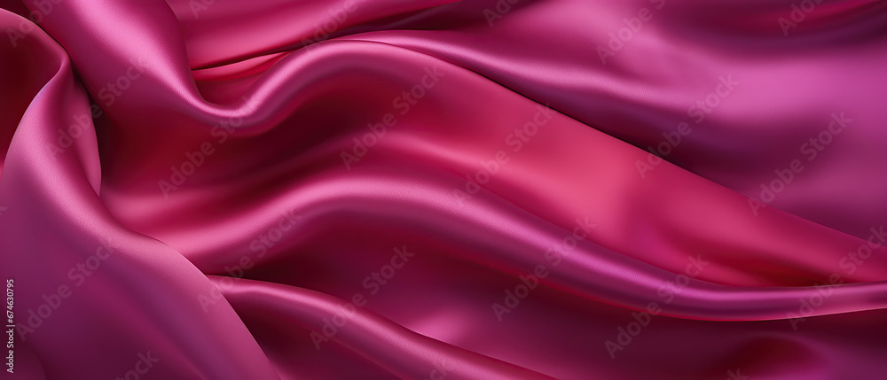Obraz premium Purple pink red silk satin. Luxury background with space for design. Viva magenta color. Drapery. Silky fabric. Banner. Wide. Long. Panoramic. Christmas, Mother's Day, Birthday, Valentine.
