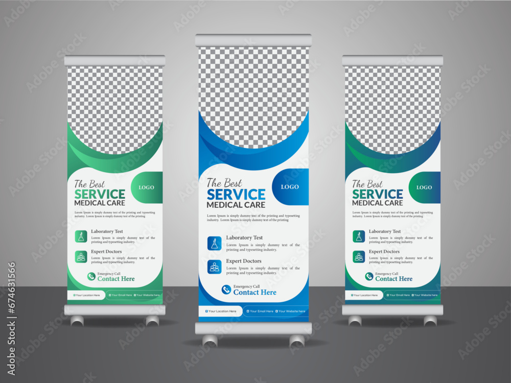 Contemporary roll-up banner design for medical and healthcare ...
