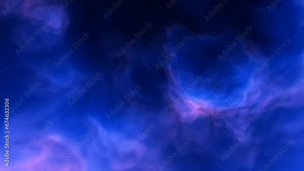 Flight through the galaxy, through the stars of the nebula in space. Colorful space background
