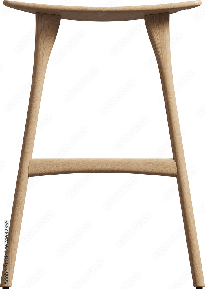 Side view of wooden stool Side view of wooden stool