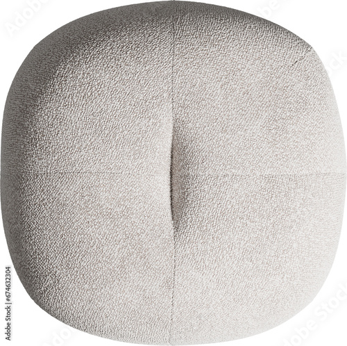 Quadro su tela Top view of boucle white ottoman
