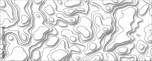 Abstract background vector pattern in illustration . Paper cut vector Topographic map. Geographic mountain relief. Abstract lines background. Contour maps. Vector maunt river sea map background