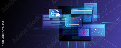 Abstract background image, circuit board concept, technology, network, communication, web development