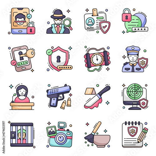 Pack of Security Flat Icons


