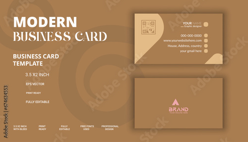 Professional Corporate company minimal business card Mockup Design Template