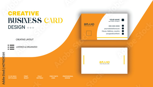 Professional Corporate company minimal business card Mockup Design Template