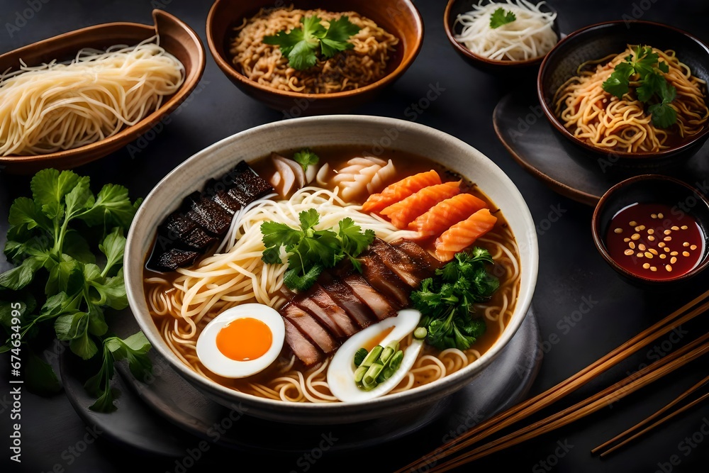 A delectable photography of a mouthwatering bowl of ramen, A delectable photography of a mouthwatering bowl of ramen,