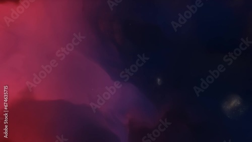 Flying Through The Stars And Blue Nebula In Space. Looped Video. Space Background.
