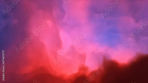 Flying Through The Stars And Blue Nebula In Space. Looped Video. Space Background.
 photo