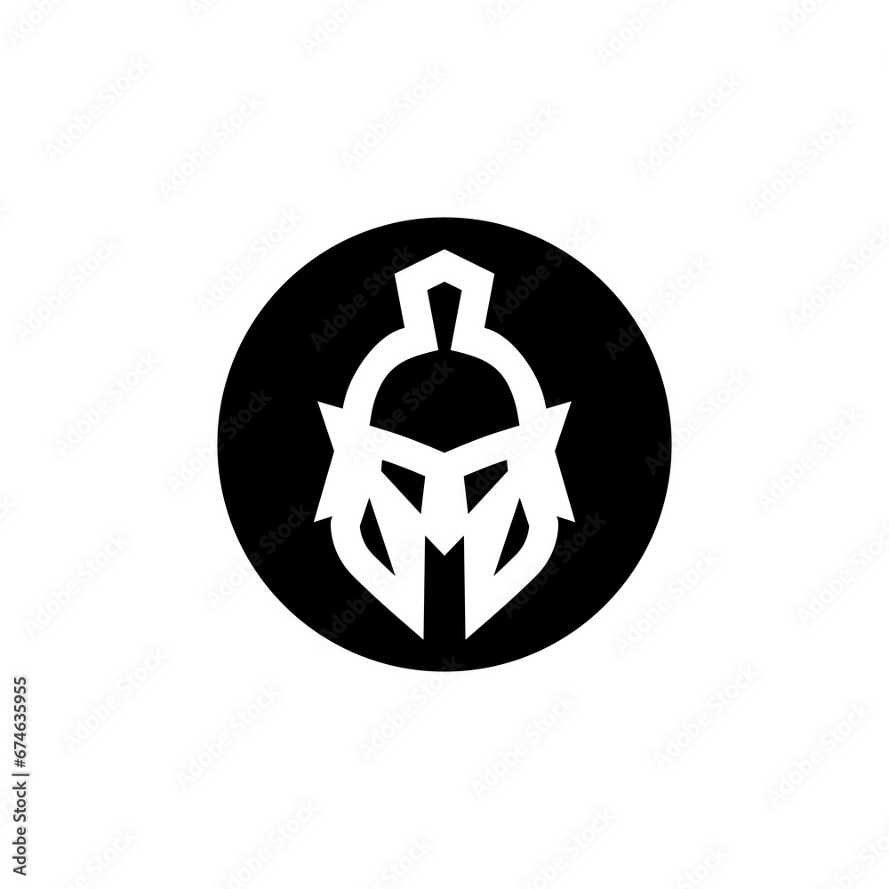 Spartan warrior shield and helmet logo. Spartan helmet logo, Spartan shield and helmet vector illustration, Spartan Greek gladiator armor flat vector icon. Spartan warrior shield and helmet logo. Spartan helmet logo, Spartan shield and helmet vector illustration, Spartan Greek gladiator armor flat vector icon.