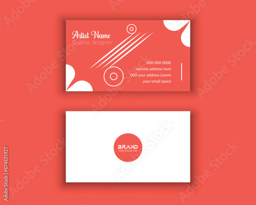 Professional Corporate company minimal business card Mockup Design Template