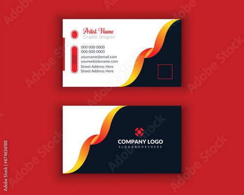 Professional Corporate company minimal business card Mockup Design Template