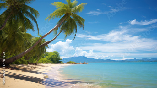 Tropical island beach on a sunny day