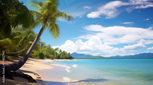 Tropical island beach on a sunny day