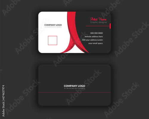 Professional Corporate company minimal business card Mockup Design Template
