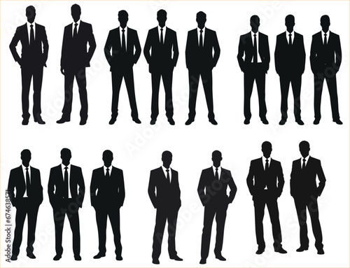 Business people silhouettes, Business man standing  Silhouettes