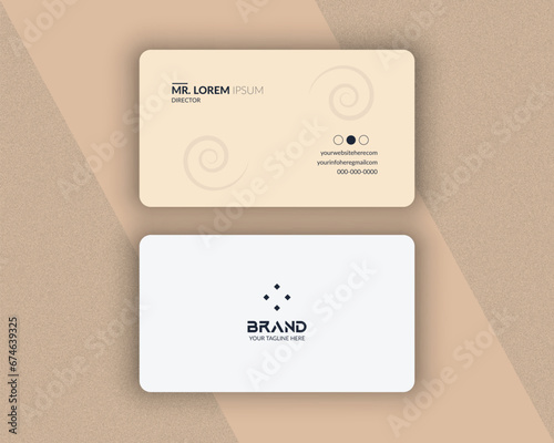 Professional Corporate company minimal business card Mockup Design Template