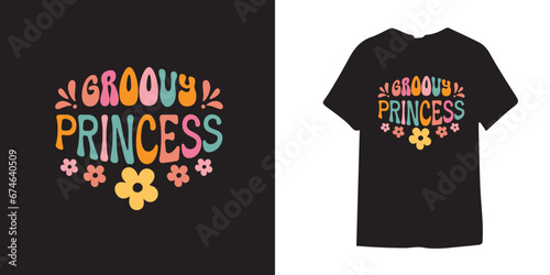 Groovy princess tshirt design, two groovy svg, birthday svg, groovy tshirt design, groovy svg