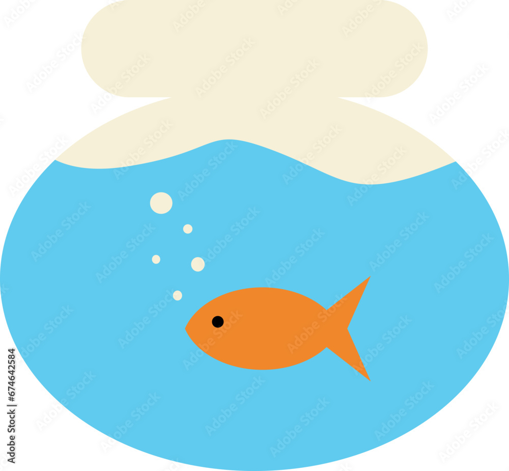 Goldfish in aquarium illustration