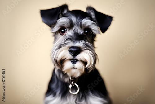 adorable schnauzer.Generative AI