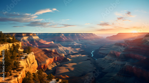 The Grand Canyon at sunrise, Canon RF 16mm f:2.8 STM Lens, hyper realistic photography, style of unsplash and National Geographic. Ai Generated.NO.02 © ZWDQ