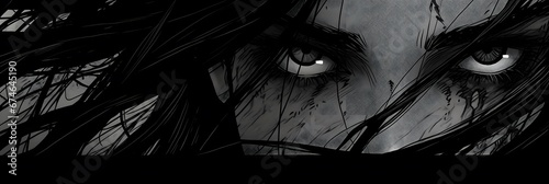 Dark anime manga style illustration