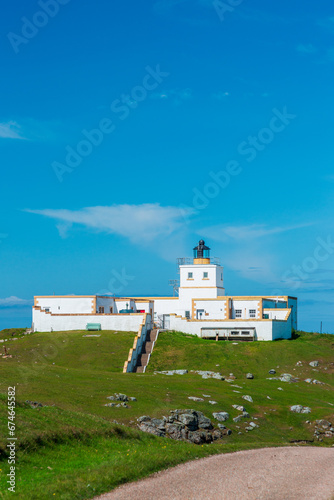 Strathy Point Lighthouse view in sunny day