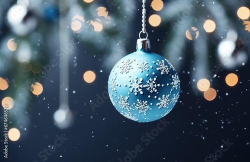 holiday concept banner consisting of christmas source elements. magical background with blue color illustration.