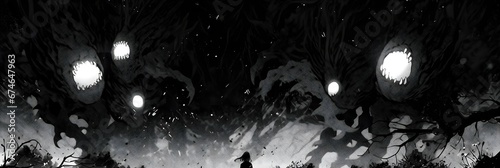 Horror Anime Manga style wallpaper background design art photo
