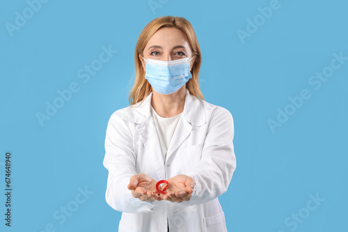 Mature female doctor with f...
