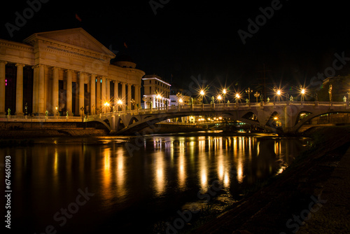 Skopje night scene at dawn ...