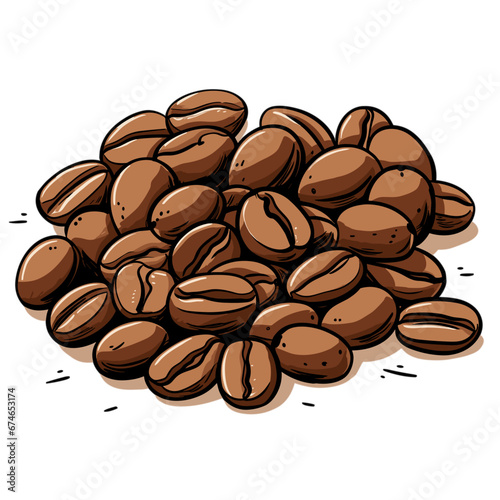 roasted coffee beans illustration vector 