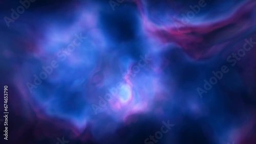 Wallpaper Mural CGI Loopable Animation Space Travel Throug Blue and Orange Nebula Clouds and Star Clusters.
 Torontodigital.ca