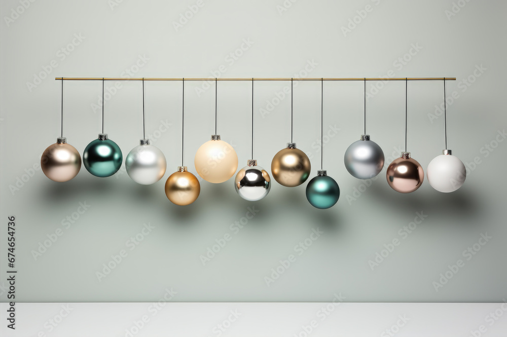 Christmas baubles elegant minimalist design with copy-space