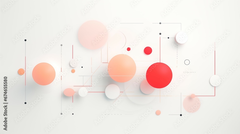 A colorful collage of circles and line on a white background, arranged in a playful and whimsical way A colorful collage of circles and line on a white background, arranged in a playful and whimsical way