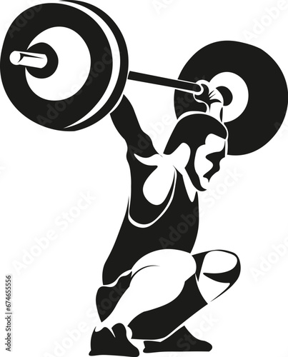 Cartoon Black and White Isolated Illustration Vector Of A Man Weight Lifting Doing a Dead Lift