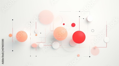 A colorful collage of circles and line on a white background, arranged in a playful and whimsical way