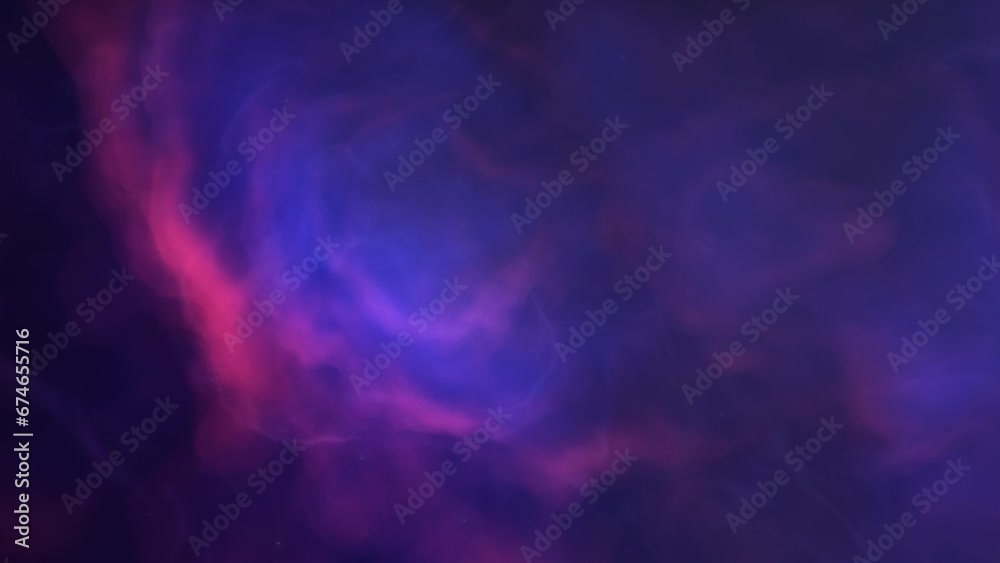 Flying Through The Stars And Blue Nebula In Space. Galaxy exploration through outer space towards glowing milky way galaxy
