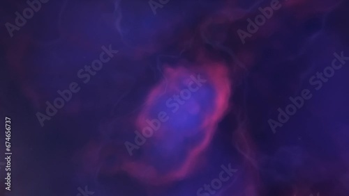 Flying Through The Stars And Blue Nebula In Space. Galaxy exploration through outer space towards glowing milky way galaxy
 photo