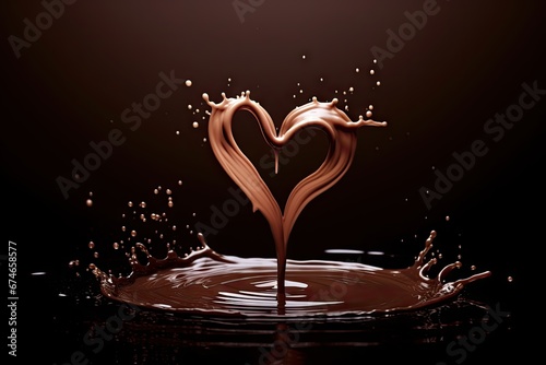 Romantic liquid heart love. Motion in abstract splashes. Glistening hearts waves. Symphony of love. Valentine ripples and heartfelt drops