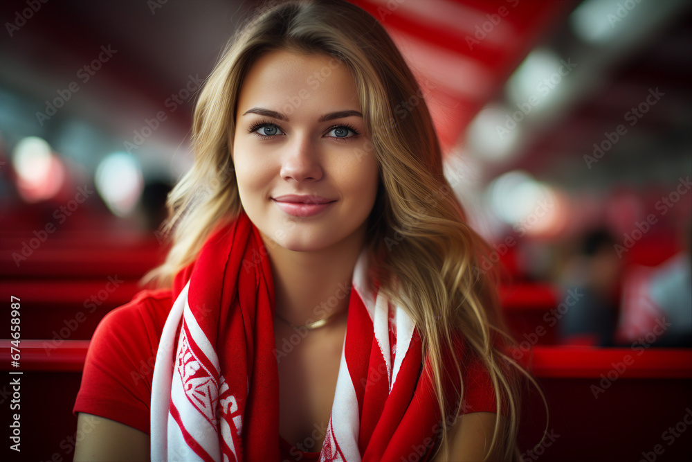 Generative Ai picture of various fans are cheering in sports stadium Generative Ai picture of various fans are cheering in sports stadium