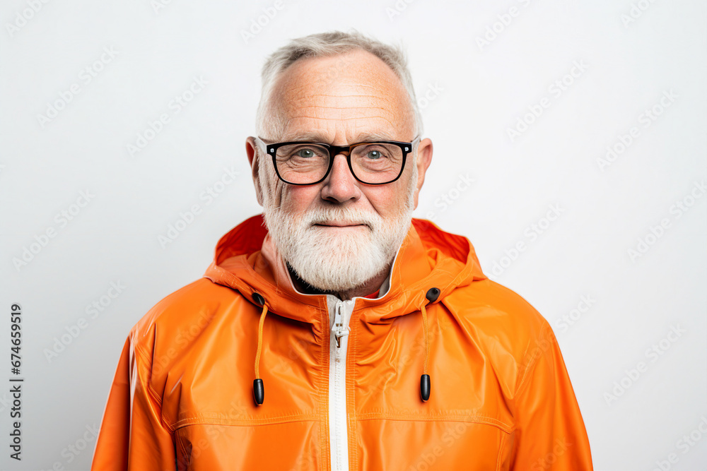 Obraz premium Generative AI picture image of attractive cheerful man walking outdoors summer day
