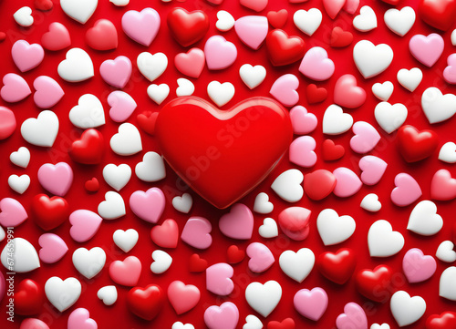 Happy Valentine Day background with hearts