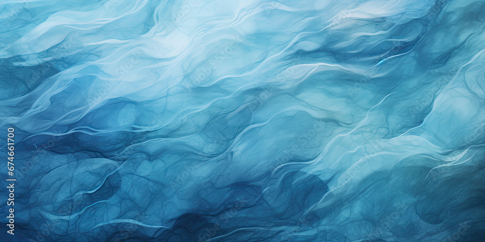 Water flow gentle wide background close up waters stream ocean sea clean blue waters, generated ai