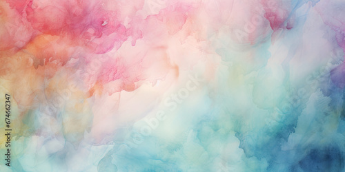 Watercolour painting wide canvas background backdrop smeared soft colours decorating, generated ai