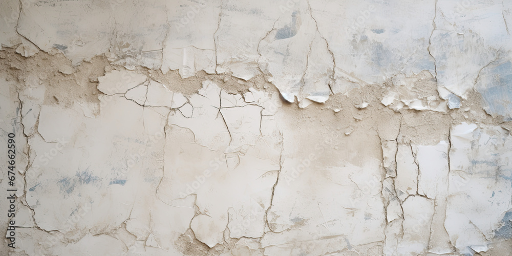 Obraz premium Cracked peeling concrete textured wall background backdrop cracks in walls, generated ai