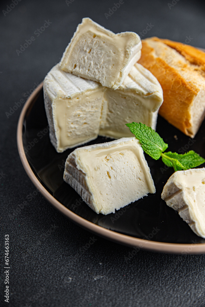 white soft cheese mold fresh creamy taste eating appetizer meal food snack on the table copy space food background rustic top view white soft cheese mold fresh creamy taste eating appetizer meal food snack on the table copy space food background rustic top view