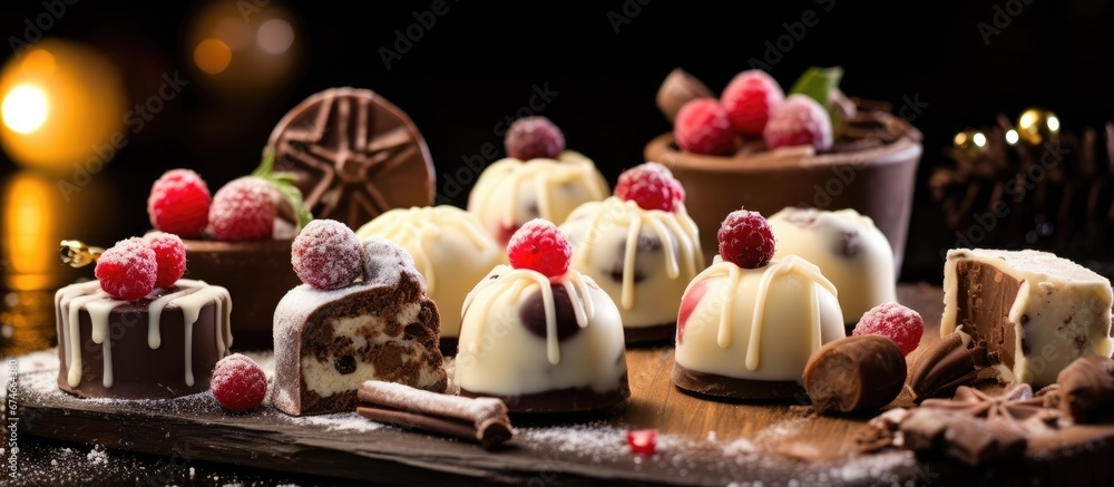 During the Christmas holiday I love to indulge in homemade gourmet chocolate desserts like white chocolate pastries decorated with festive and sugary Christmas themed toppings while enjoyin