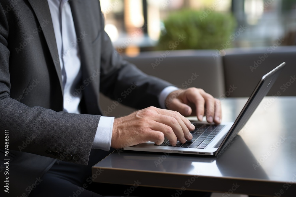 Hands typing on laptop. Hands typing on laptop.